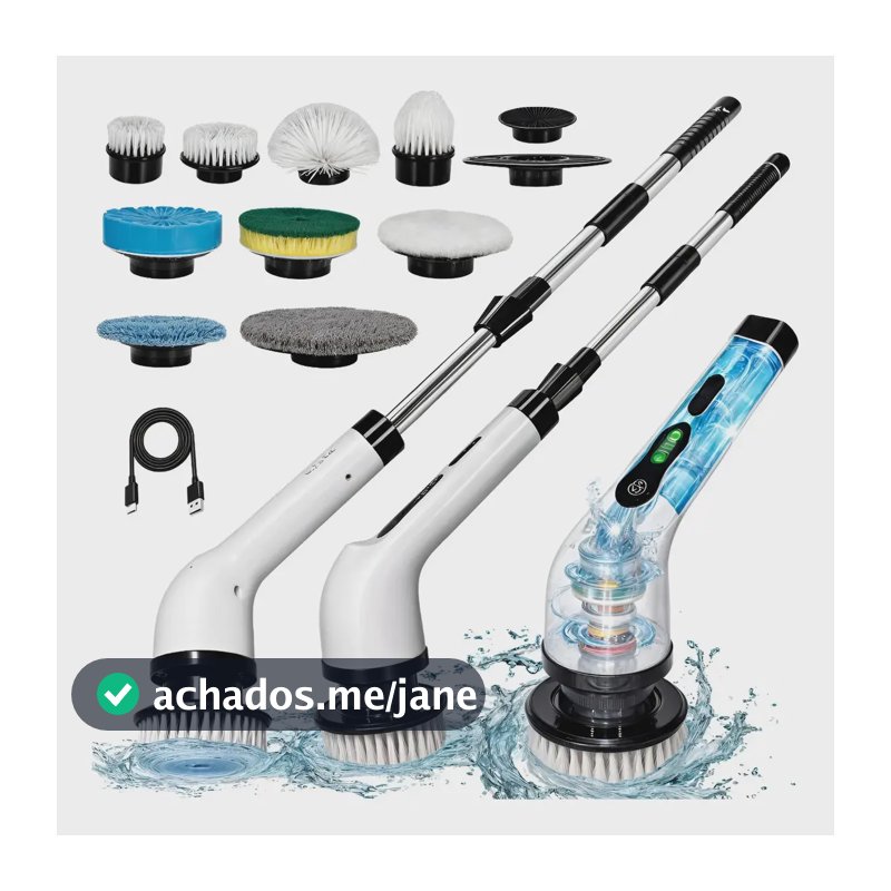 Mop Elétrico 9 Em 1 Esfregão Escova Limpeza 360 Giratório Mop Elétrico Limpeza 9 Em 1