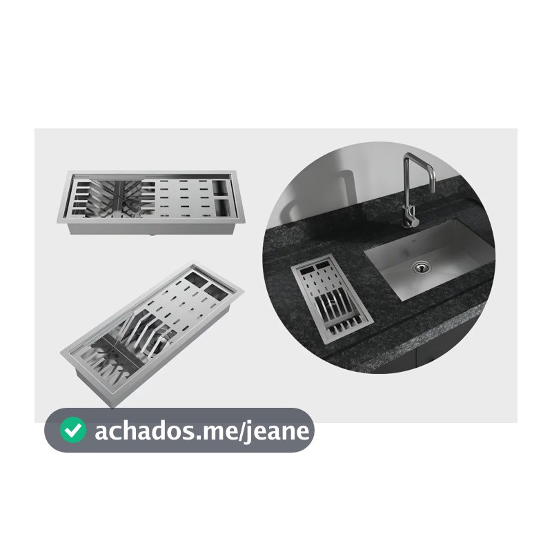 Escorredor de Louça Embutido Aço Inox Escovado DQI Unic 4140 Bancada