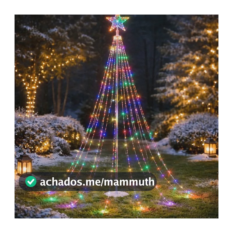 PONTEIRA DE Estrela COR COLORIDO 20CM 10LEDS + 180LEDS com 9FIO DE FADA PVC e 20LEDs por FIO 3M DE ALTURA 8FUNCAO COM CONTROLE REMOTO USO INTERIOR E EXTERIOR Enfeite Natalino Árvore VIPILUMINA