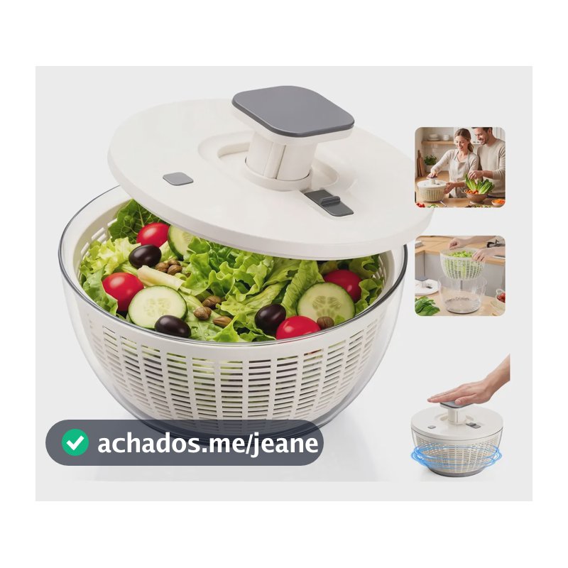 Centrífuga De Salada 6l Secadora De Verduras Antiderrapante Branco