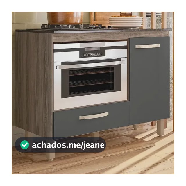 Balcão Para Cooktop 1 Porta 1 Gaveta Fit Carvalho Nature/chumbo
