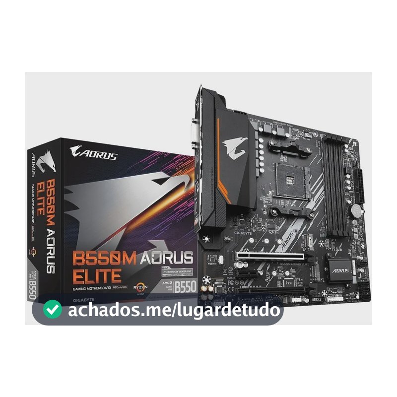 Placa Mae Gigabyte B550m Aorus Elite Am4 Ddr4 Hdmi M-atx Cor Preto