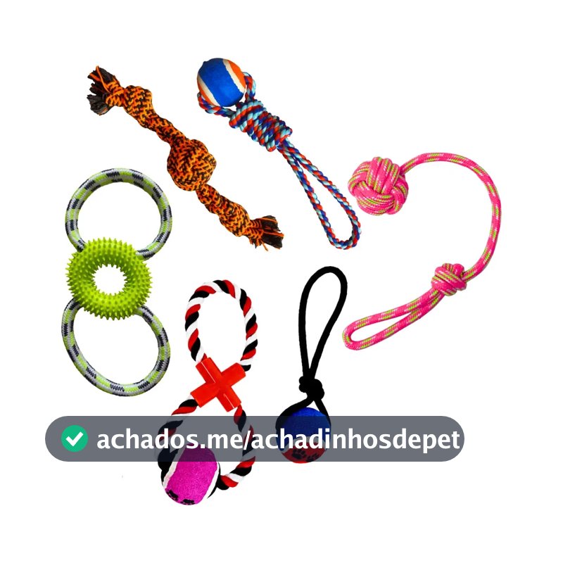 Kit 5 Cordas Brinquedos Mordedores Puxador P/ Cachorro
