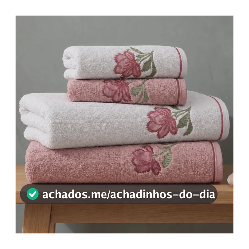 Jogo De Toalhas 4 Peças Banho E Rosto 100% Algodão Karsten