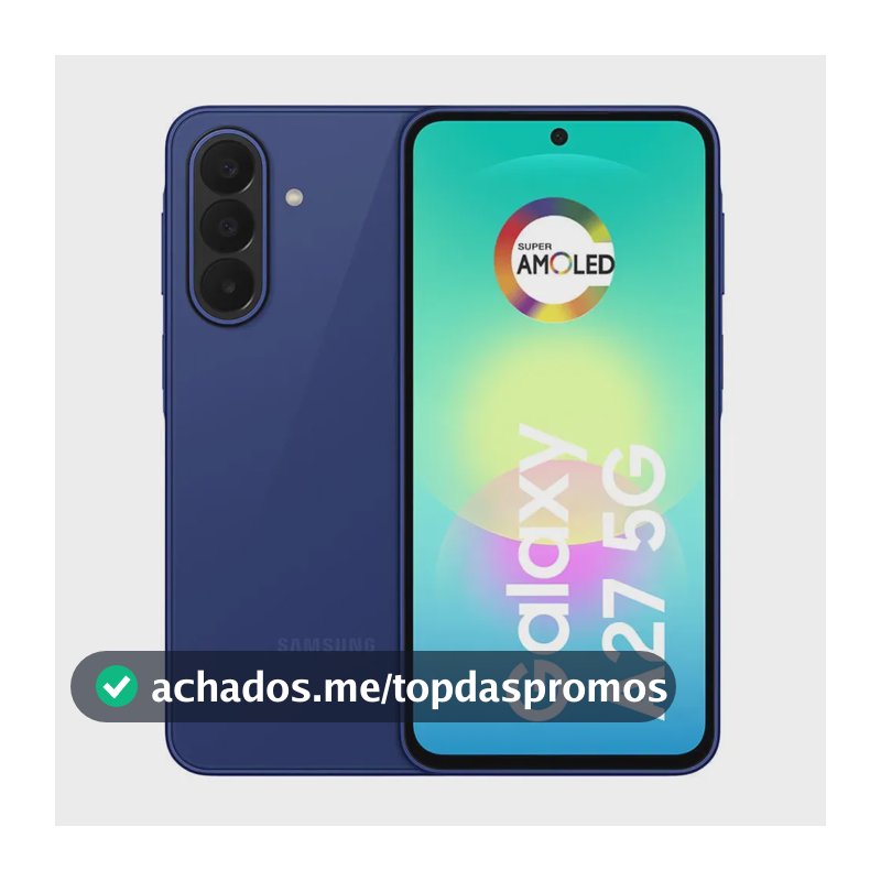 Smartphone Samsung Galaxy A27 5G 128GB 6GB, Super Amoled 6.7'', Câmera Tripla 50MP Selfie 12MP, 5000 mAh, Ip67, NFC, Dual Sim, Recursos IA - Azul