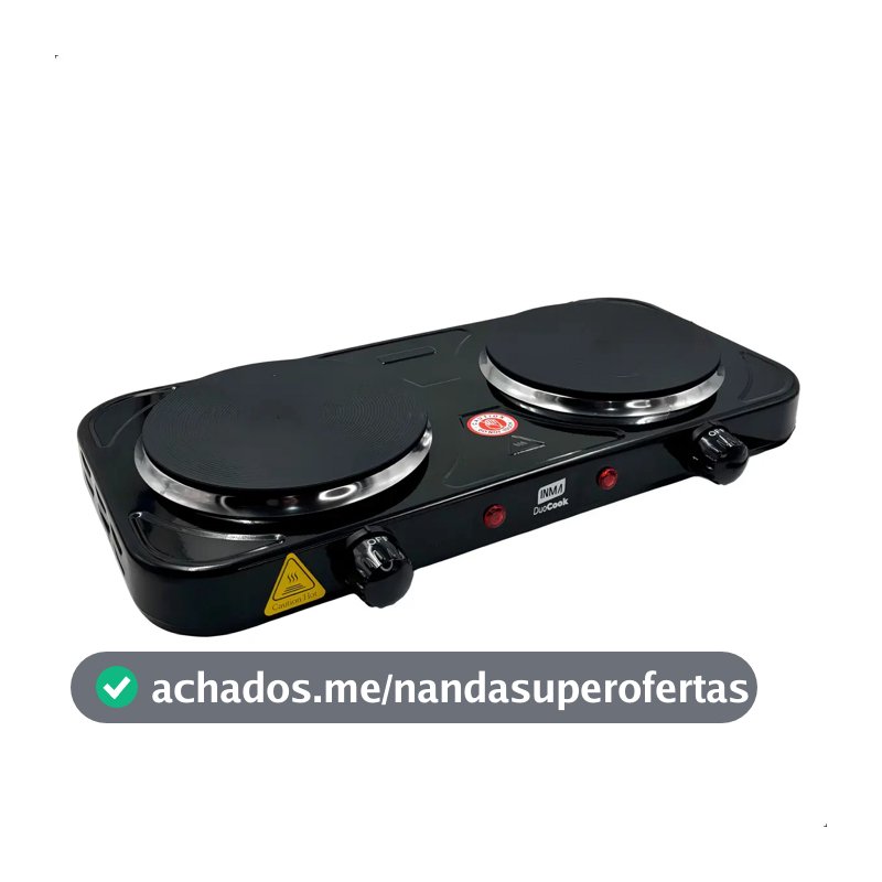 Fogão de Mesa Elétrico INMA de 2 Bocas com Proteção contra Superaquecimento