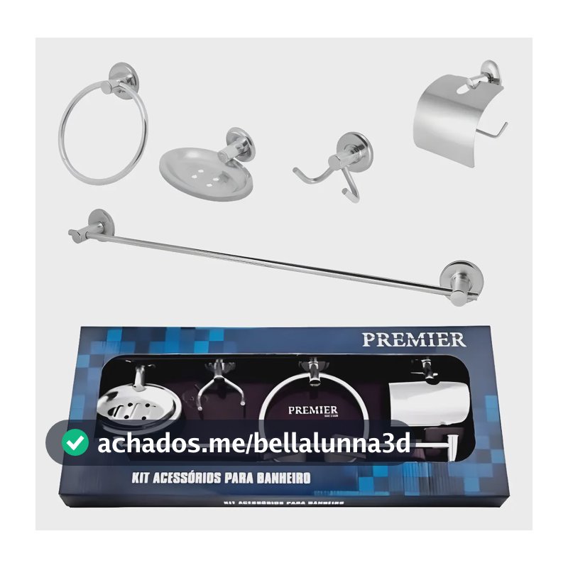 Kit Acessórios Para Banheiro Aço Inox 5 Peças