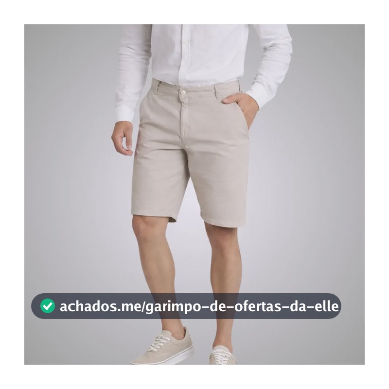 Bermuda Chino Social Sarja Brim Masculina Varias Cores Verão