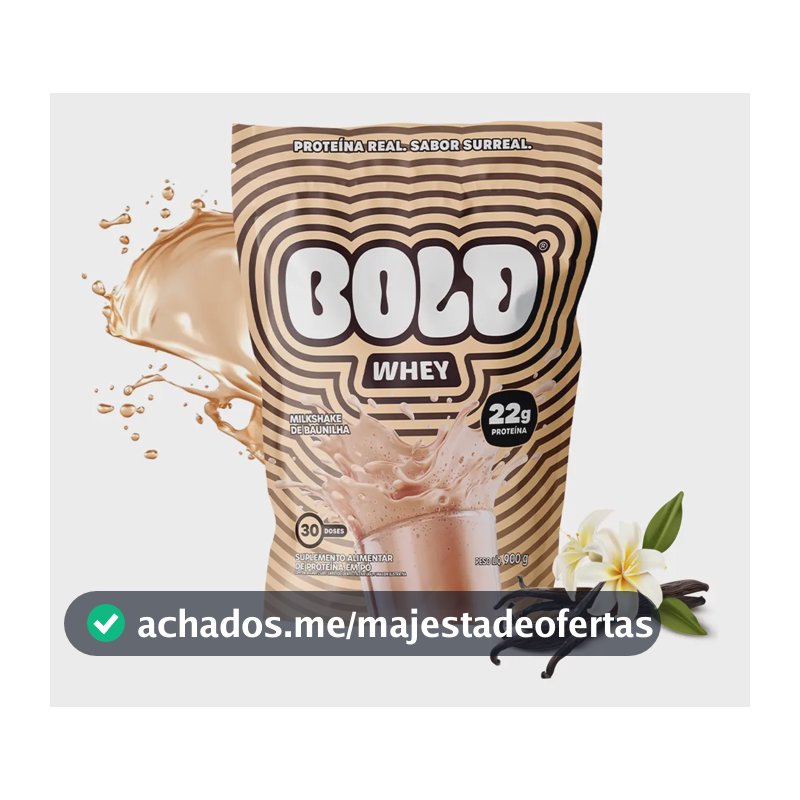 Whey Bold Baunilha (900g) 3w Whey Concentrado + Iso + Hidro Sabor Milkshake de Baunilha