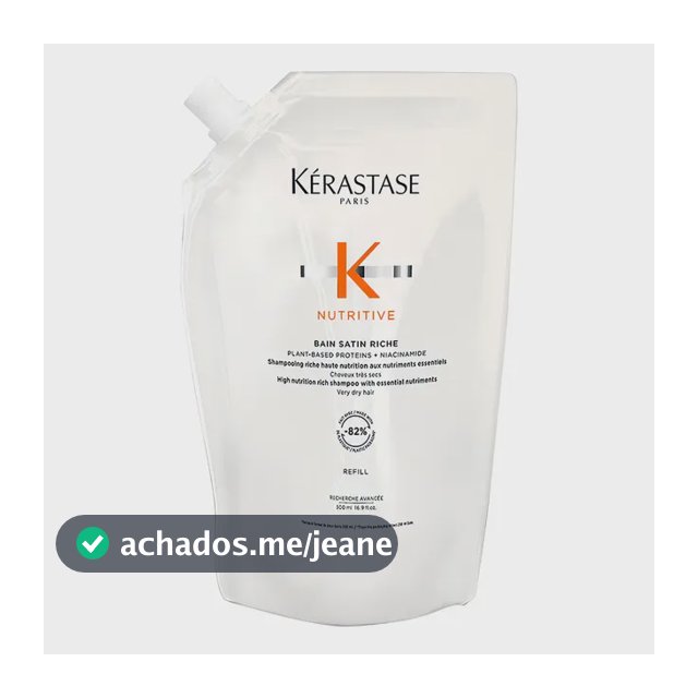 Shampoo Nutritivo Refil Cabelos Muito Secos Bain Satin Riche Kérastase 500ml