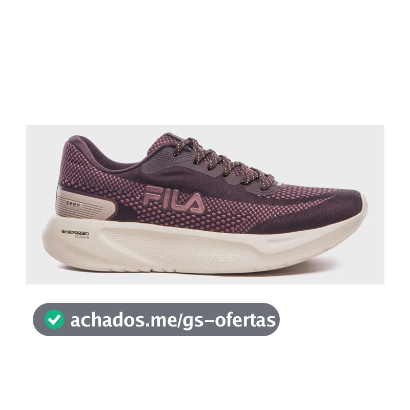 Tênis Fila Spry Feminino Original Academia Confortável Marrom Dark/vinho/castanho Claro 38 Br