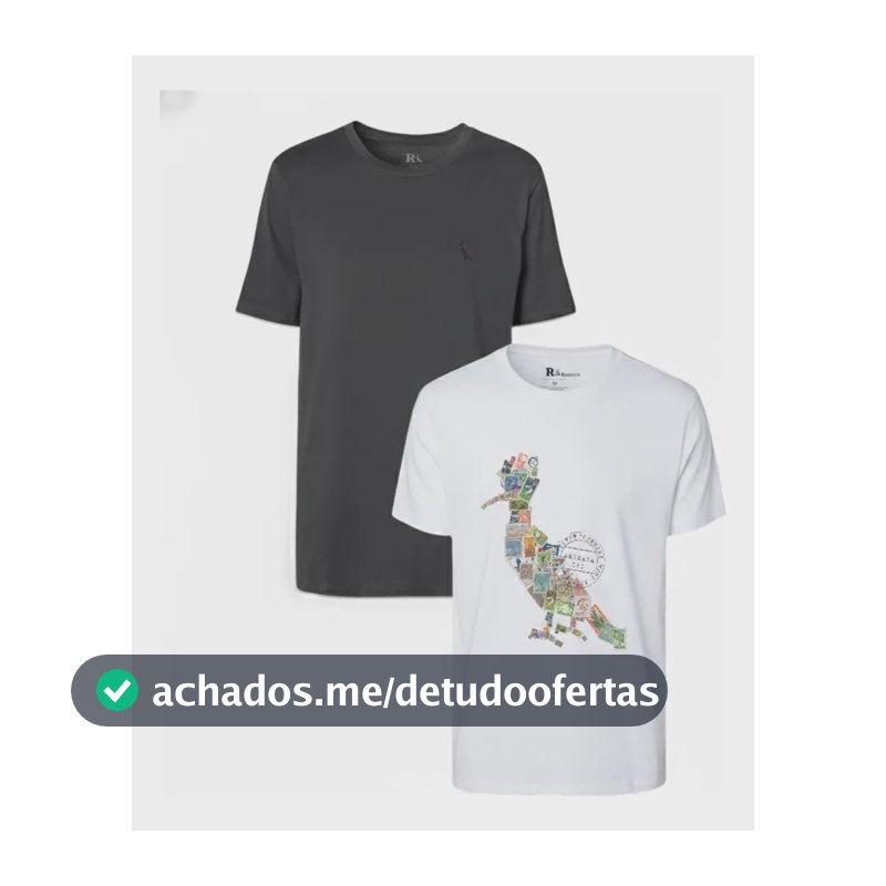 Kit 2 Camisetas Estampa Algodão Pica-pau Reserva Preto/branco M