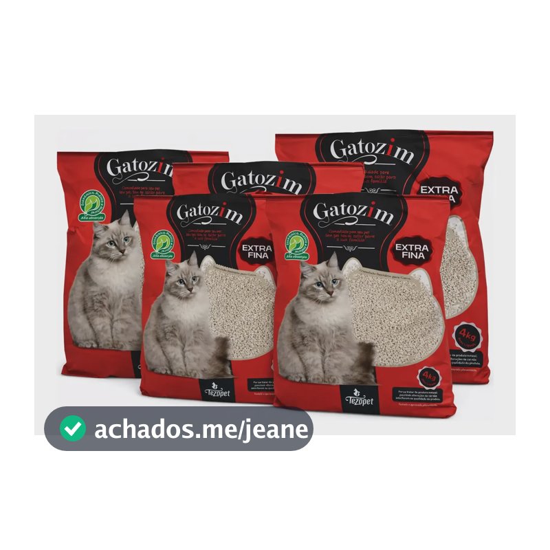 Kit 5 Areia Sanitaria Higienica Gatos Gatozim 4kg Extra Fina