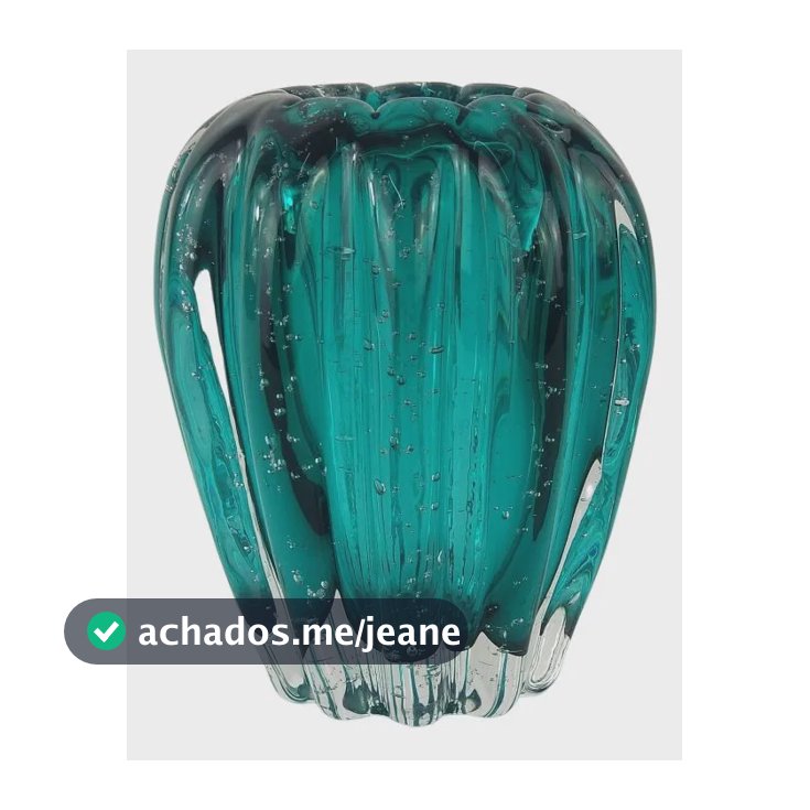 Cachepot De Murano Importado Laradore - Vaso Verde Esmeralda Verde Esmeralda Com Bolhas
