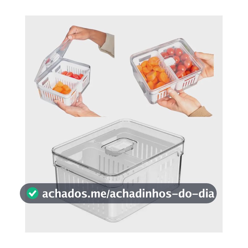 Organizador Clear Fresh 2,2l C/ 2 Cestos Of650nt Cor Transparente