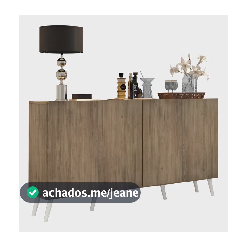 Aparador Buffet 4 Portas Retrô Veneza Multimóveis V3556 Cor Rustic/branco