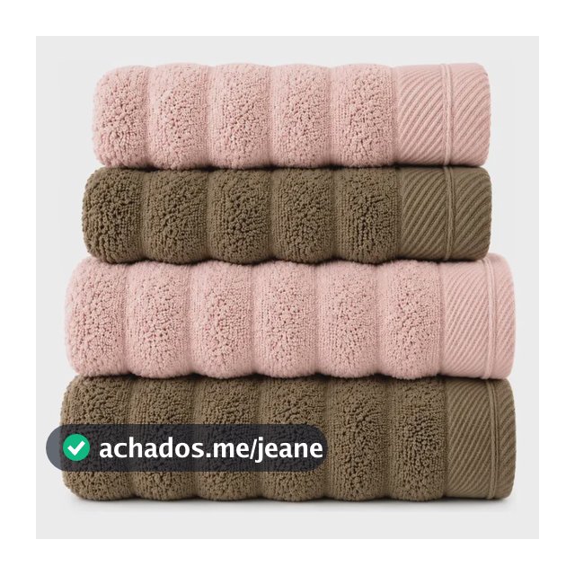 Jogo Toalha Banho E Rosto 4pçs 100% Algodão 520g Atlântica Rosa Claro/ Mocha