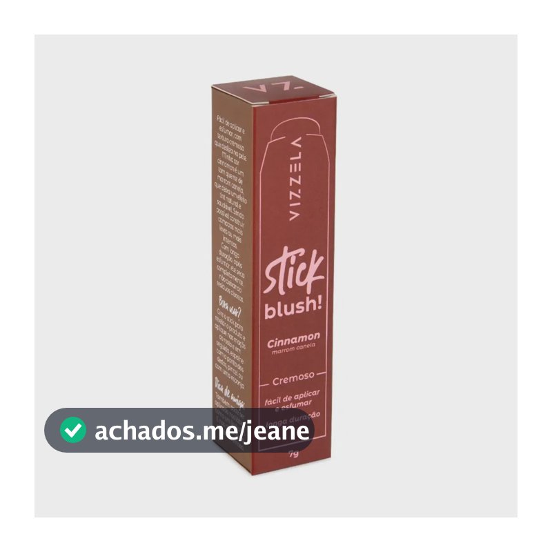 Blush Stick Cinnamon Canela Marrom Bastão Original Vegano Vizzela
