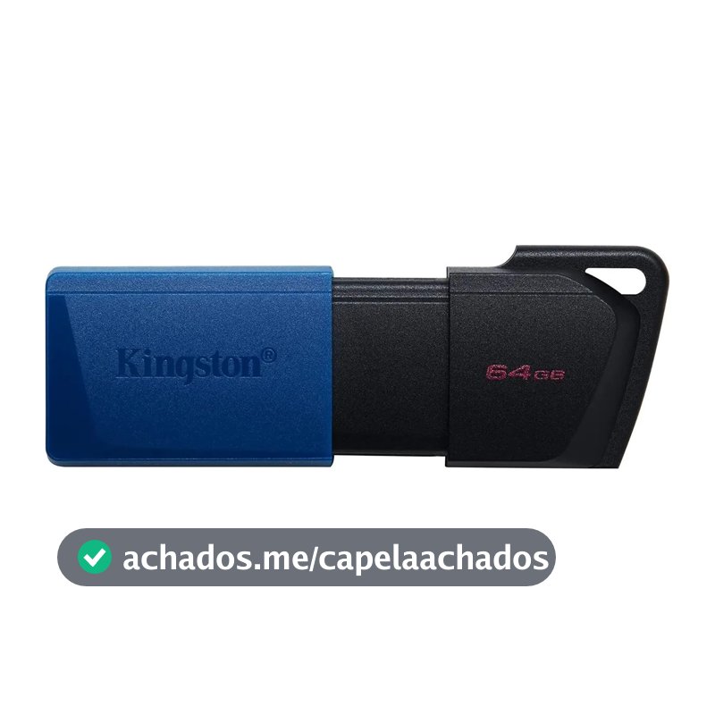 Unidade flash USB Kingston 64 Gb 3.2 Exodia M preta azul cor preta