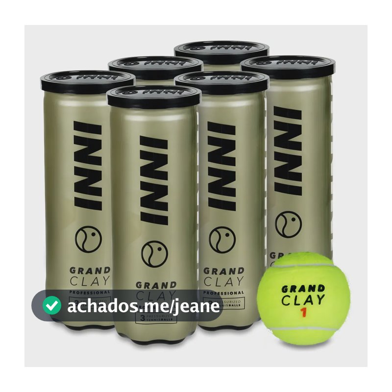 Bolas de Tênis Profissionais Inni Grand Clay Pack 6 Tubos 18 Bolas Amarelas
