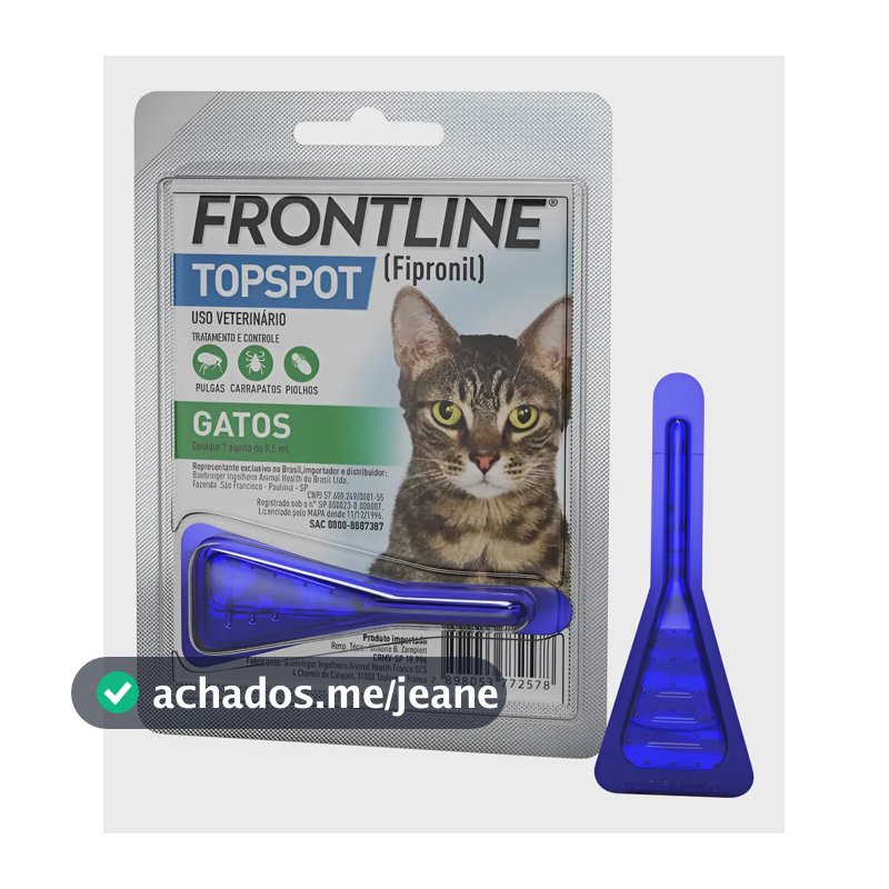 Medicamento Antipulgas Frontline Topspot Gatos 1 Até 10kg Azul