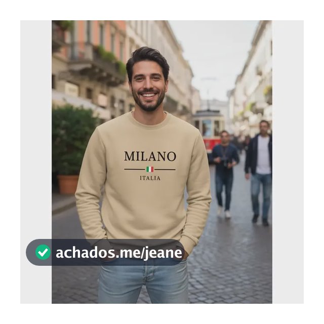 Moletom Blusa De Frio Milano Italia Casual Gola Redonda