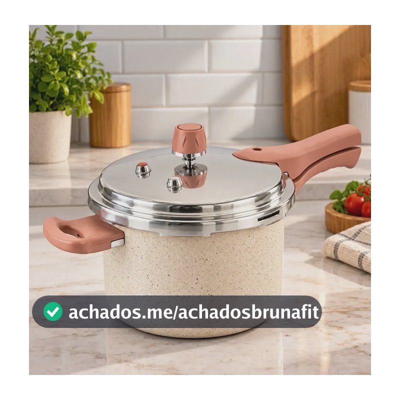 Panela De Pressão OIKOS 4,4 Litros Com Fundo De Indução E Revestimento Cerâmico