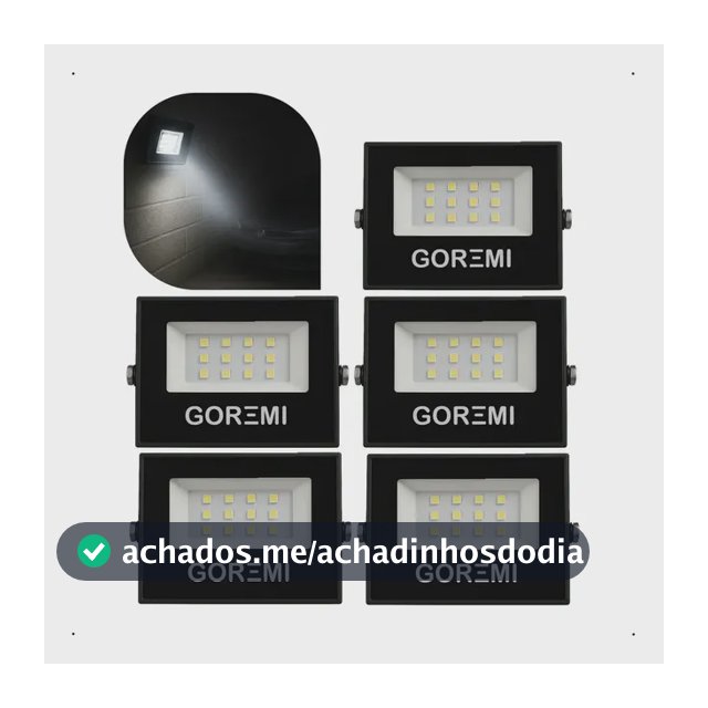 Kit 5 Holofote Refletor Led Eco Pro 50w C/ 3 Opções De Luz