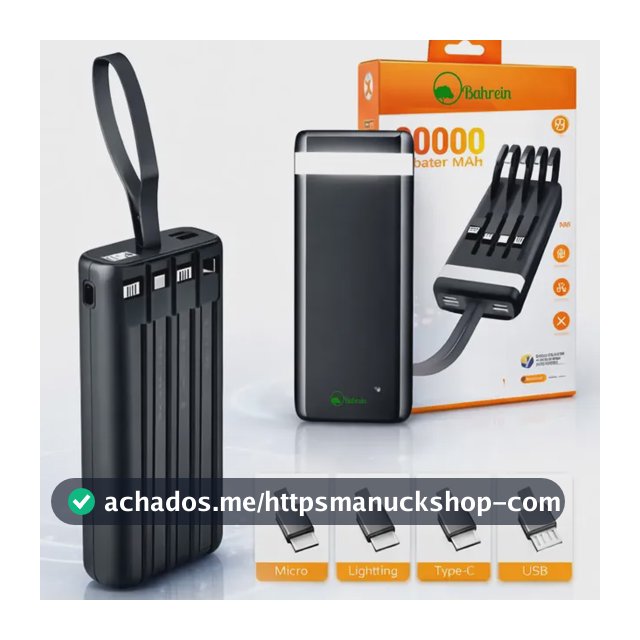 Carregador Portátil 20000mAh Bahrein Power Bank Universal Power Bank Carga Rápida Com Display Bahrein Compatível Com Todos Celulares Iphone Android IOS apple xiaomi Samsung Motorola