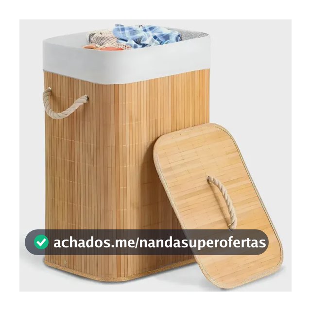 Cesto de Roupa Suja Bambu 50 Litros Dobrável com Tampa e Alças Cesto Organizador Grande Retangular com Forro Removível para Lavanderia Banheiro e Quarto Bege Shokki