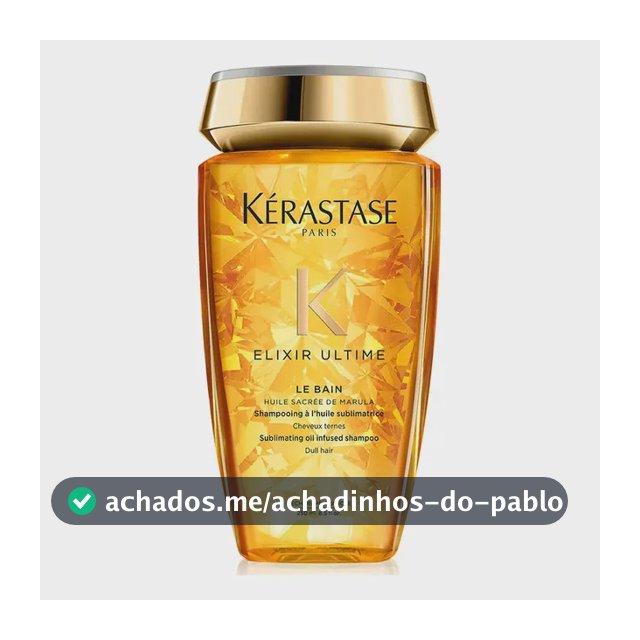 Shampoo de Nutrição com Óleo de Argan, Limpeza Profunda e Brilho Radiante e Maciez para Todos os Tipos de Cabelo, Elixir Ultime Le Bain, Kérastase 250ml