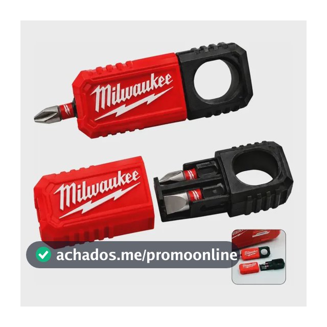 Porta Bits Milwaukee 2 Bits Chaveiro Organizador Compacto
