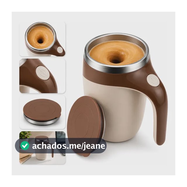 Caneca Mixer Inox Misturador Automático Recarregável Usb Chocolate