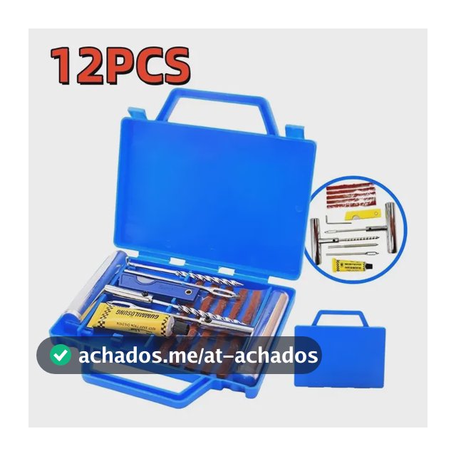 Kit Reparo Pneu Carro Moto Remendo Macarrão Metal C/ Maleta