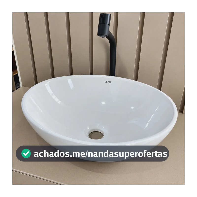 Cuba Sobrepor Para Banheiro Louça 41,5x34 Oval Lemi