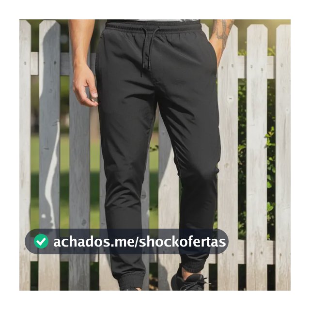 Calça Tactel Jogger Premium Fitness Academia 2 Bolsos 016 Preto Liso M(38/40)