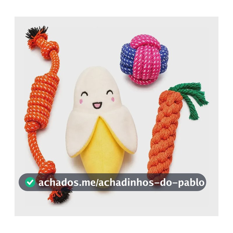 4 Brinquedo Pet Corda Cachorro Rosa Mordedor Brincar Oferta