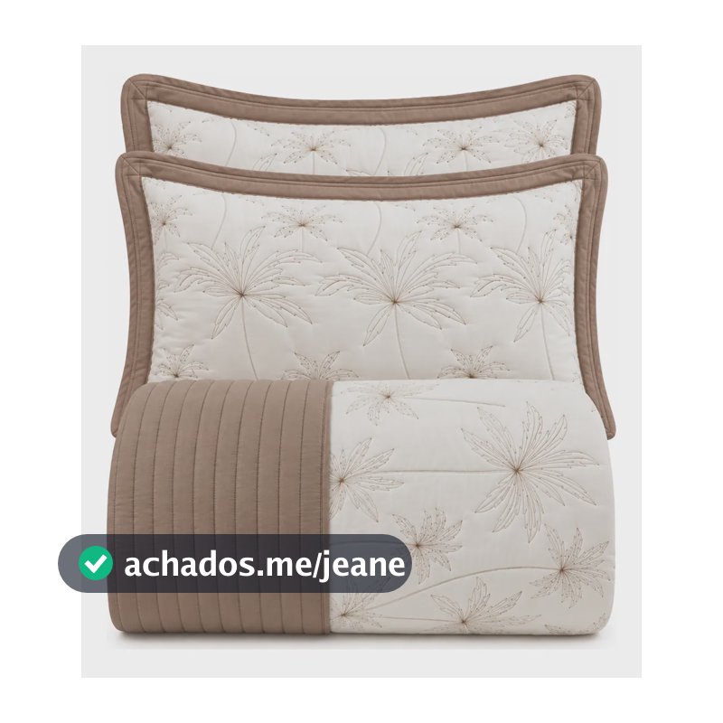 Cobre Leito Queen Matelassê Bordado Relevo C/ Barrado 3 Peça Chocolate