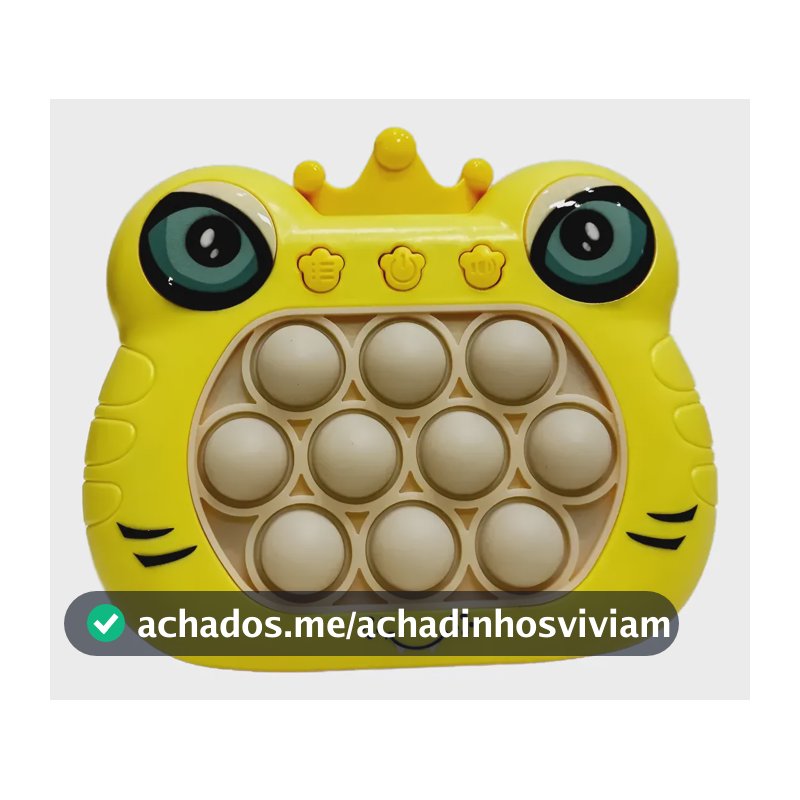 Console Eletrônico De Jogo Infantil Pop-it Amarelo Com Luzes Amarelo