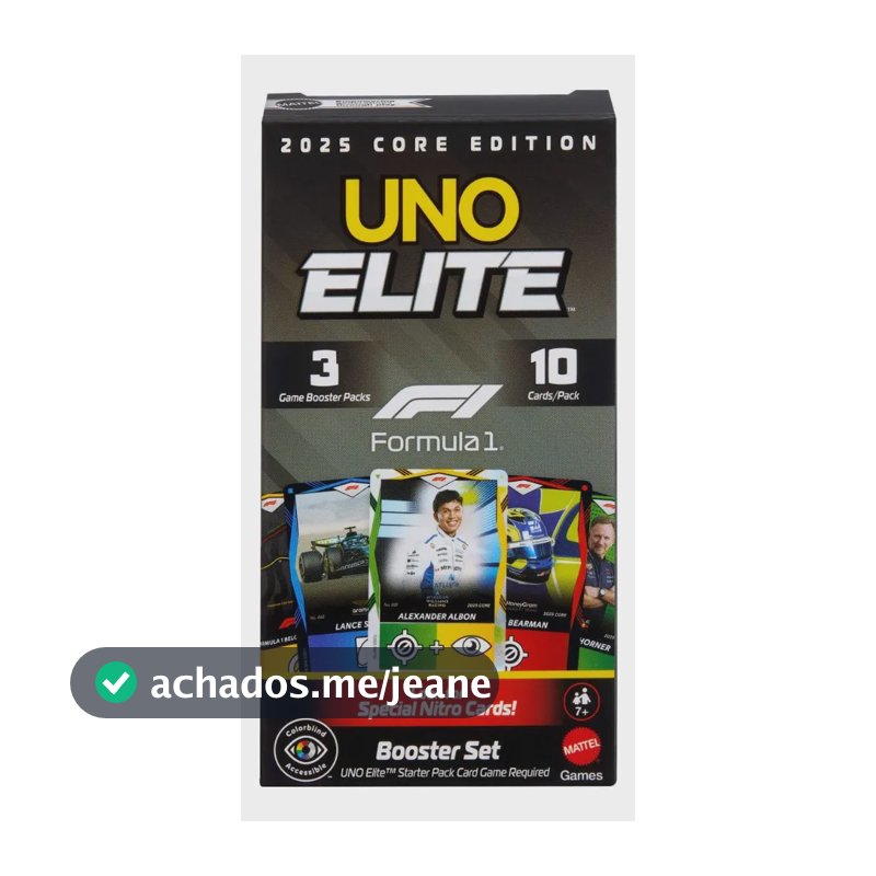 Jogo De Cartas Uno Elite Fórmula 1 Pacote Impulso