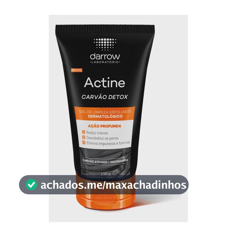 Gel de Limpeza Facial Darrow Actine Carvão Detox Esfoliante 100ml