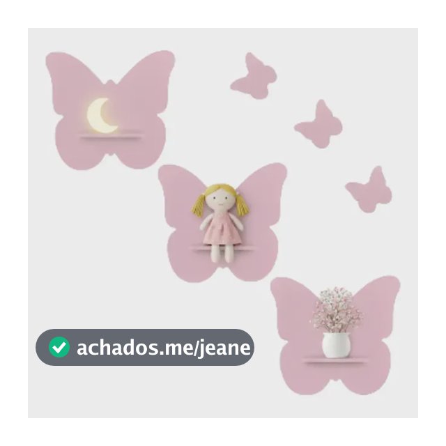 Trio Prateleiras Borboleta Mdf Quarto Bebê Infantil