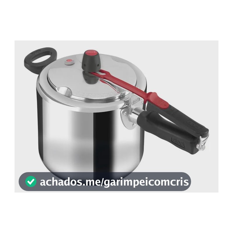 Panela de Pressão Clock Eco 7L Alumínio Polida 3 Sistemas de Segurança