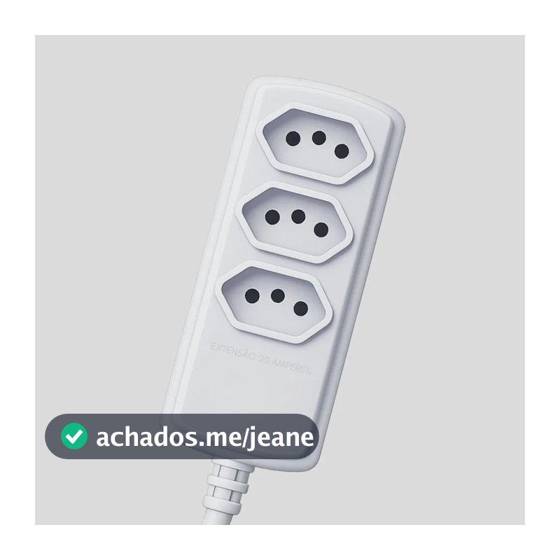 Extensao 3 Tomadas Tripolar 20a 3m Branco Force Line Branco