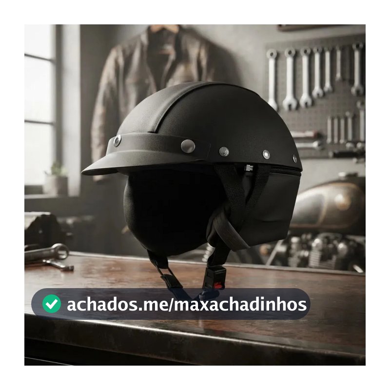 Capacete Couro Coquinho Pro Tork Custom Bike Moto Cor Preto
