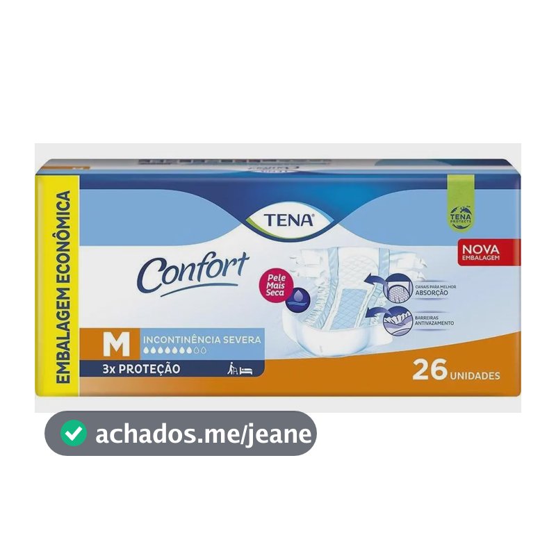 Fralda Geriátrica Tena Confort M Com 26 Unidades