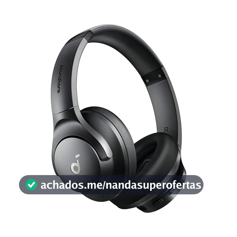 Fone de Ouvido Bluetooth soundcore Q20i da Anker, ANC Híbrido Ativo, 60H,Áudio Hi-Res Graves Potentes, Cancelamento de Ruído Headphone Bluetooth Over Ear, Personalização de Som via App, Preto