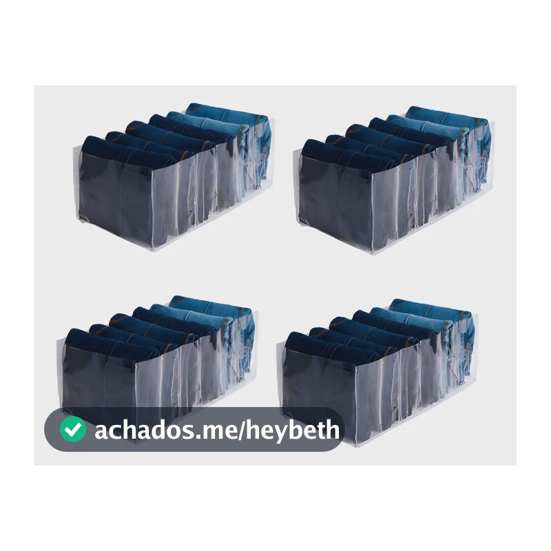 Kit 4 Colmeias Organizadora Calça Jeans Feminina 40x20x15 Cor Transparente