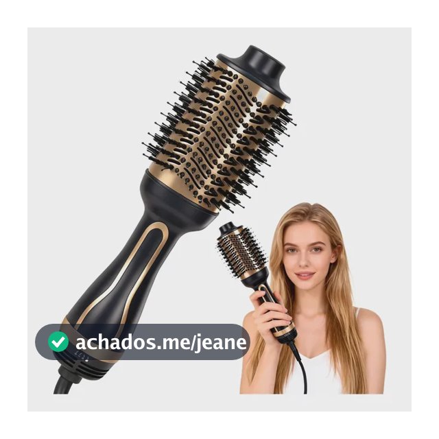 Escova Secadora Ar Quente 110v Cabelo Úmido Seco Preto 110v-120v