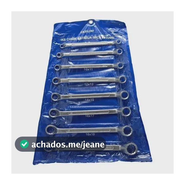 Jogo De Chave Estrela Estriada 8 Peças 6mm A 22mm Cor Cromado
